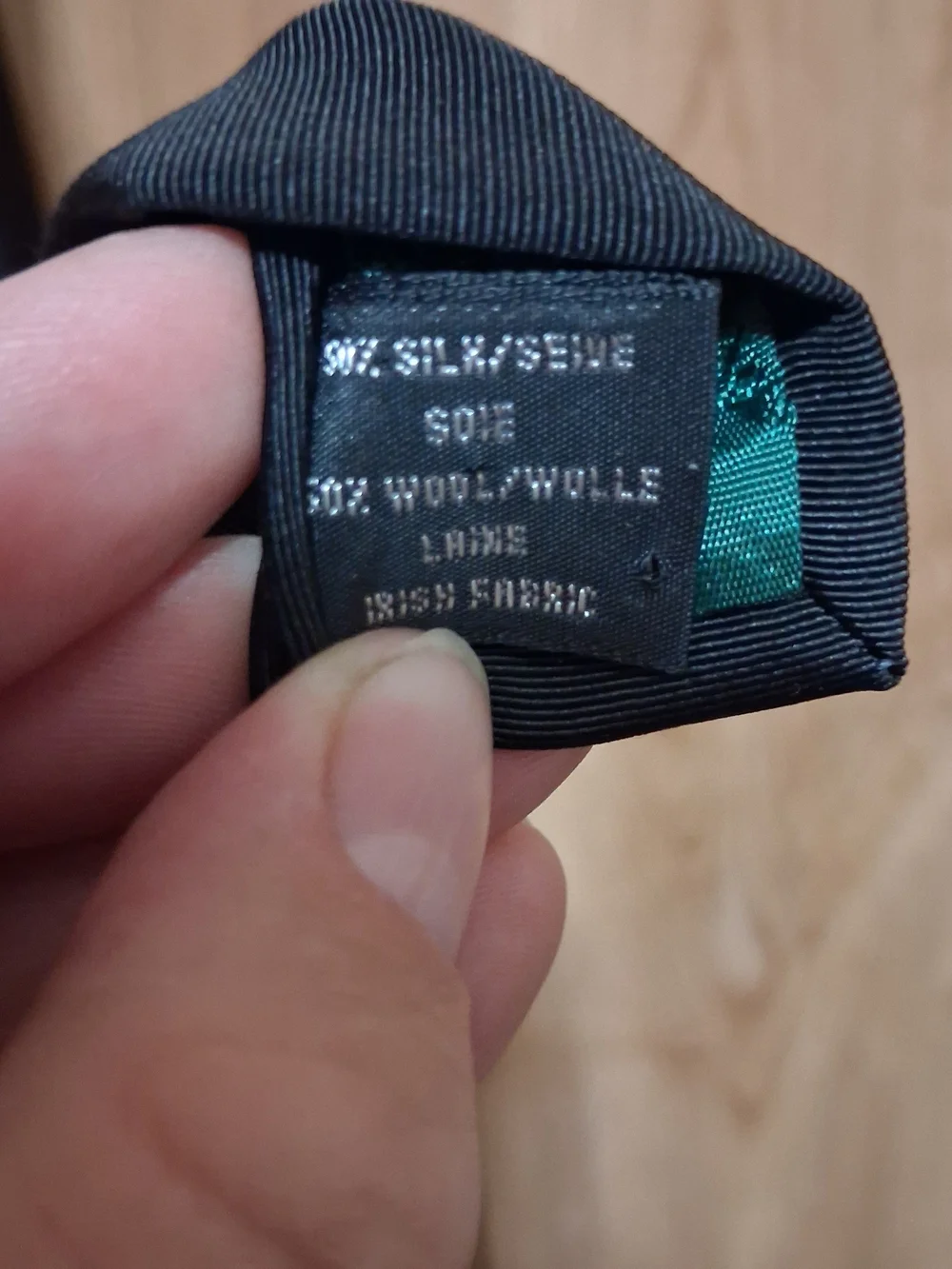 Vtg Wool/Silk Blend Tie Irish Blend Black High Quality XMI Platinum Dressy